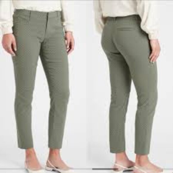 Anthropologie Tinsel Green Floral Print Pants Stretch Skinny Chino SZ 31 - Picture 2 of 16